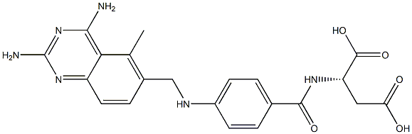 N-[4-[[(2,4-Diamino-5-methylquinazolin-6-yl)methyl]amino]benzoyl]-L-aspartic acid Struktur