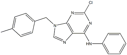 2-Chloro-9-(4-methylbenzyl)-6-phenylamino-9H-purine Struktur