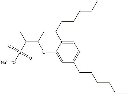 3-(2,5-Dihexylphenoxy)butane-2-sulfonic acid sodium salt Struktur