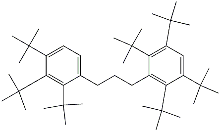 1-(2,3,5,6-Tetra-tert-butylphenyl)-3-(2,3,4-tri-tert-butylphenyl)propane Struktur