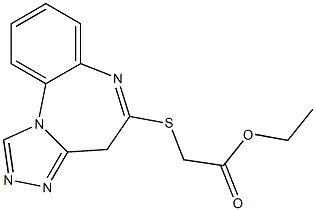 5-[(Ethoxycarbonylmethyl)thio]-4H-[1,2,4]triazolo[4,3-a][1,5]benzodiazepine Struktur