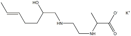 2-[N-[2-[N-(2-Hydroxy-5-heptenyl)amino]ethyl]amino]propionic acid potassium salt Struktur