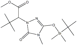 3,3-Dimethyl-2-[[4,5-dihydro-4-methyl-3-[dimethyl(1,1-dimethylethyl)silyloxy]-5-oxo-1H-1,2,4-triazol]-1-yl]butanoic acid methyl ester Struktur