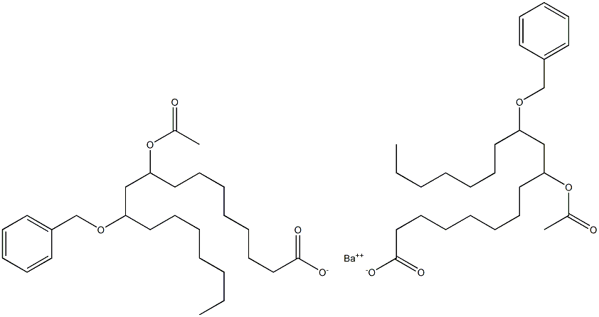 Bis(11-benzyloxy-9-acetyloxystearic acid)barium salt Struktur