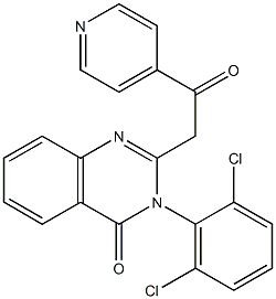 3-(2,6-Dichlorophenyl)-2-(4-pyridinylcarbonylmethyl)quinazolin-4(3H)-one Struktur