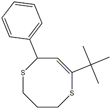 4-tert-Butyl-2-phenyl-7,8-dihydro-2H,6H-1,5-dithiocin Struktur