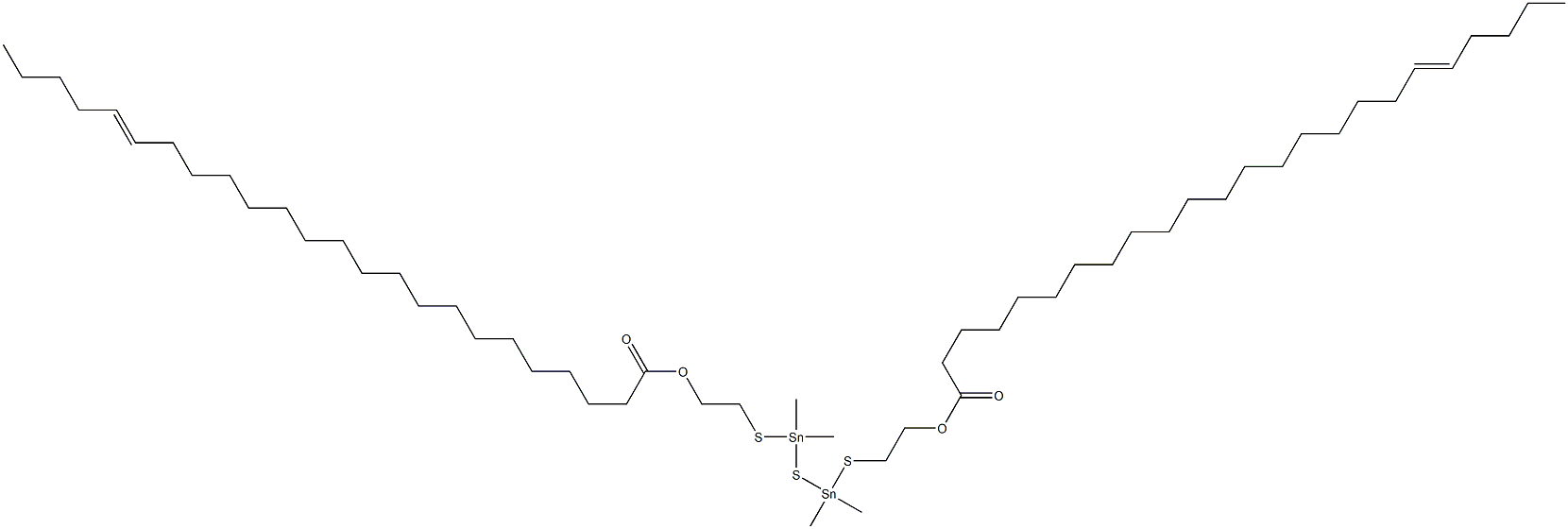 Bis[dimethyl[[2-(18-tricosenylcarbonyloxy)ethyl]thio]stannyl] sulfide Struktur