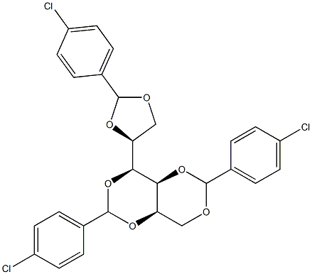 1-O,3-O:2-O,4-O:5-O,6-O-Tris(4-chlorobenzylidene)-L-glucitol Struktur