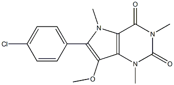 1,3,5-Trimethyl-6-(4-chlorophenyl)-7-methoxy-1H-pyrrolo[3,2-d]pyrimidine-2,4(3H,5H)-dione Struktur