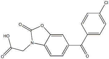 6-(4-Chlorobenzoyl)-2-oxo-3(2H)-benzoxazoleacetic acid Struktur