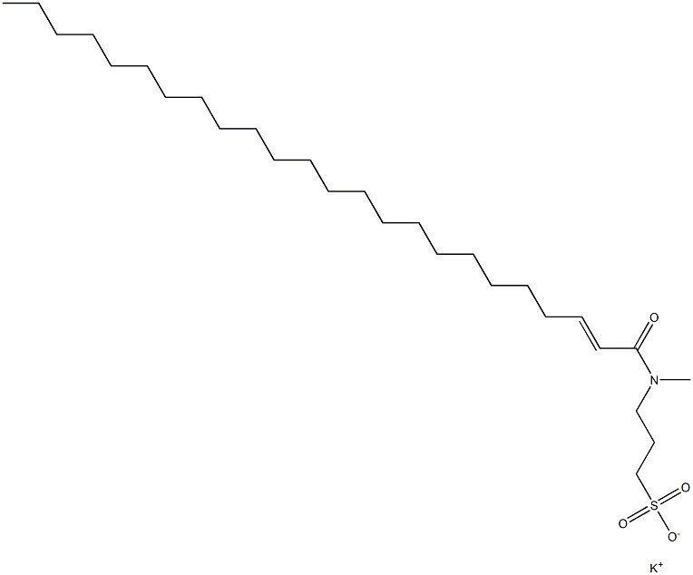 3-[N-(1-Oxo-2-tetracosen-1-yl)-N-methylamino]-1-propanesulfonic acid potassium salt Struktur