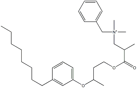 N,N-Dimethyl-N-benzyl-N-[2-[[3-(3-octylphenyloxy)butyl]oxycarbonyl]propyl]aminium Struktur