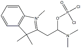 2-[2-(Dichlorophosphinyloxy)-2-(dimethylamino)ethyl]-1,3,3-trimethyl-3H-indolium Struktur