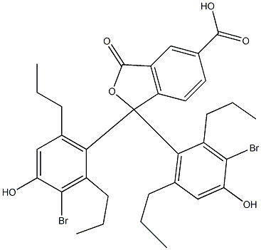 1,1-Bis(3-bromo-4-hydroxy-2,6-dipropylphenyl)-1,3-dihydro-3-oxoisobenzofuran-5-carboxylic acid Struktur