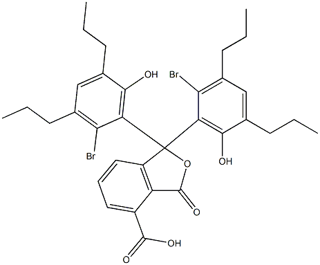 1,1-Bis(2-bromo-6-hydroxy-3,5-dipropylphenyl)-1,3-dihydro-3-oxoisobenzofuran-4-carboxylic acid Struktur