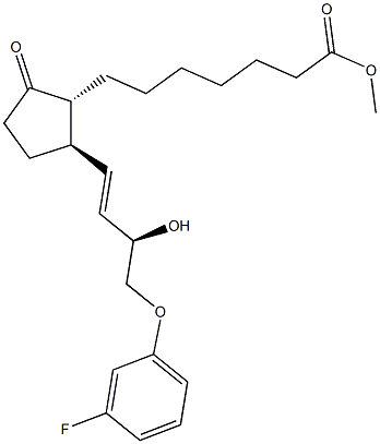 (13E,15R)-15-Hydroxy-9-oxo-16-(3-fluorophenoxy)-17,18,19,20-tetranorprost-13-en-1-oic acid methyl ester Struktur