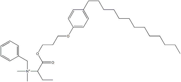 N,N-Dimethyl-N-benzyl-N-[1-[[3-(4-tridecylphenyloxy)propyl]oxycarbonyl]propyl]aminium Struktur