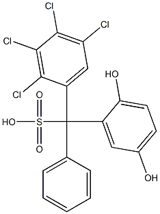 (2,3,4,5-Tetrachlorophenyl)(2,5-dihydroxyphenyl)phenylmethanesulfonic acid Struktur