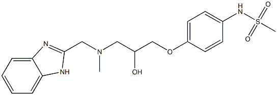 N-[4-[2-Hydroxy-3-[N-(1H-benzimidazol-2-ylmethyl)methylamino]propyloxy]phenyl]methanesulfonamide Struktur