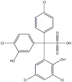 (4-Chlorophenyl)(4-chloro-3-hydroxyphenyl)(3,5-dichloro-2-hydroxyphenyl)methanesulfonic acid Struktur