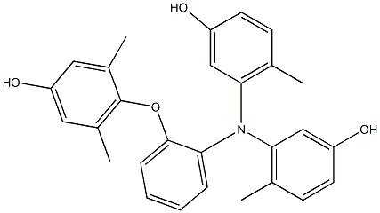 N,N-Bis(3-hydroxy-6-methylphenyl)-2-(4-hydroxy-2,6-dimethylphenoxy)benzenamine Struktur