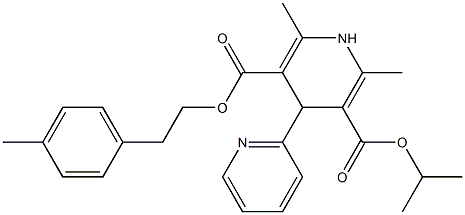 1,4-Dihydro-2,6-dimethyl-4-(2-pyridyl)pyridine-3,5-dicarboxylic acid 3-isopropyl 5-(4-methylphenethyl) ester Struktur