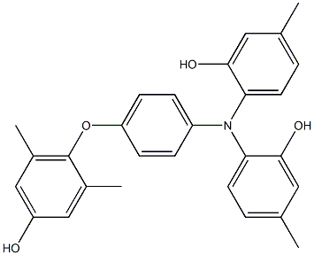 N,N-Bis(2-hydroxy-4-methylphenyl)-4-(4-hydroxy-2,6-dimethylphenoxy)benzenamine Struktur