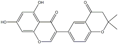 2',3'-Dihydro-5,7-dihydroxy-2',2'-dimethyl-3,6'-bi(4H-1-benzopyran)-4-one Struktur