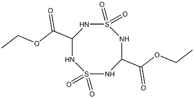 1,5-Bis(ethoxycarbonyl)-3,7-dithia-2,4,6,8-tetraazacyclooctane-3,3,7,7-tetraoxide Struktur