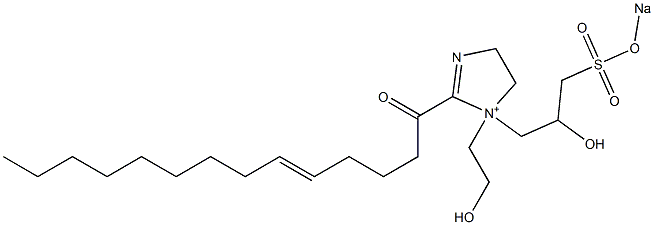 1-(2-Hydroxyethyl)-1-[2-hydroxy-3-(sodiooxysulfonyl)propyl]-2-(5-tetradecenoyl)-2-imidazoline-1-ium Struktur