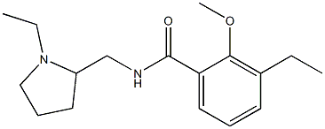 N-[(1-Ethyl-2-pyrrolidinyl)methyl]-2-methoxy-3-ethylbenzamide Struktur