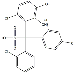 (2-Chlorophenyl)(2,4-dichlorophenyl)(6-chloro-2,3-dihydroxyphenyl)methanesulfonic acid Struktur