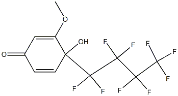 4-(Nonafluorobutyl)-4-hydroxy-3-methoxy-2,5-cyclohexadien-1-one Struktur