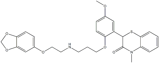 2-[2-[3-[N-[2-(1,3-Benzodioxol-5-yloxy)ethyl]amino]propyloxy]-5-methoxyphenyl]-4-methyl-4H-1,4-benzothiazin-3(2H)-one Struktur