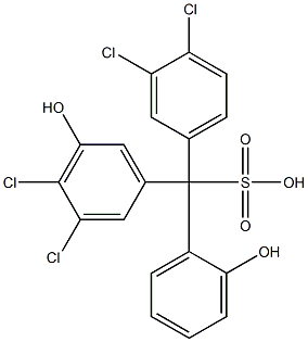 (3,4-Dichlorophenyl)(3,4-dichloro-5-hydroxyphenyl)(2-hydroxyphenyl)methanesulfonic acid Struktur