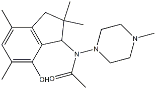 2,3-Dihydro-3-[(4-methyl-1-piperazinyl)acetylamino]-2,2,5,7-tetramethyl-1H-inden-4-ol Struktur