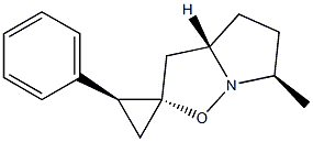 (2S,3aS,6R,2'S)-6-Methyl-2'-phenyl-3a,4,5,6-tetrahydrospiro[pyrrolo[1,2-b]isoxazole-2(3H),1'-cyclopropane] Struktur