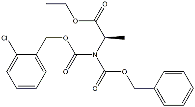 N-(Benzyloxycarbonyl)-N-(2-chlorobenzyloxycarbonyl)-D-alanine ethyl ester Struktur