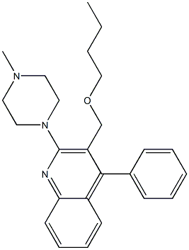 2-(4-Methyl-1-piperazinyl)-3-(butoxymethyl)-4-phenylquinoline Struktur