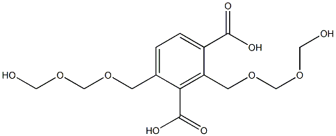 2,4-Bis(5-hydroxy-2,4-dioxapentan-1-yl)isophthalic acid Struktur