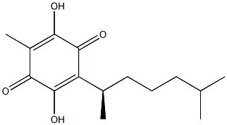 (-)-2-[(R)-1,5-Dimethylhexyl]-3,6-dihydroxy-5-methyl-1,4-benzoquinone Struktur