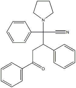 2,3,5-Triphenyl-2-(1-pyrrolidinyl)-5-oxovaleronitrile Struktur