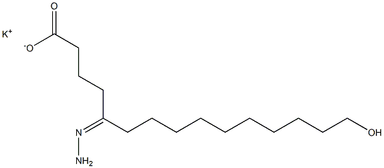 5-Hydrazono-15-hydroxypentadecanoic acid potassium salt Struktur