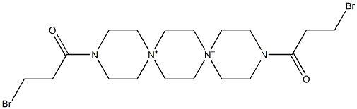 3,12-Bis(3-bromopropanoyl)-3,12-diaza-6,9-diazoniadispiro[5.2.5.2]hexadecane Struktur