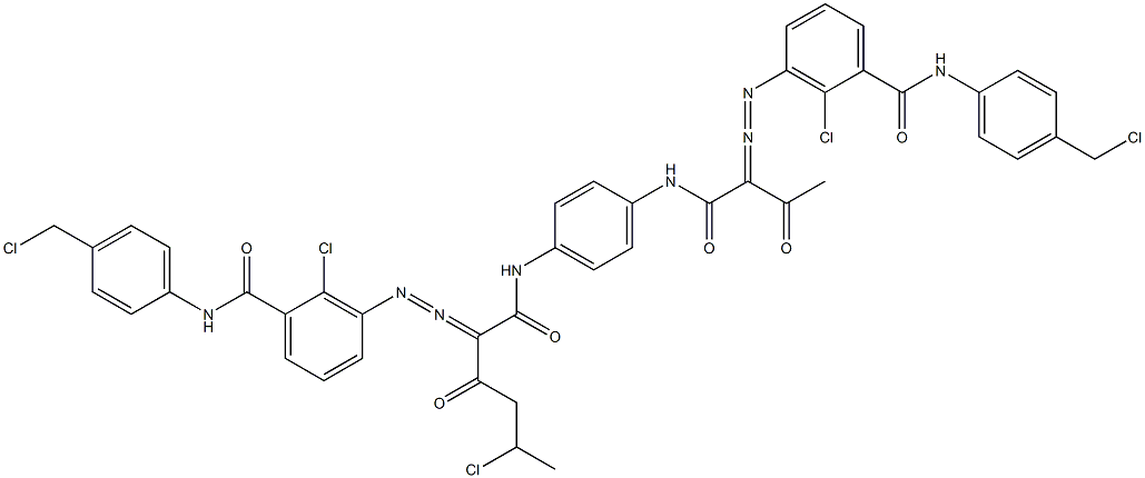 3,3'-[2-(1-Chloroethyl)-1,4-phenylenebis[iminocarbonyl(acetylmethylene)azo]]bis[N-[4-(chloromethyl)phenyl]-2-chlorobenzamide] Struktur