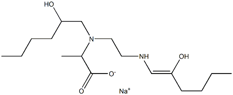 2-[N-(2-Hydroxyhexyl)-N-[2-(2-hydroxy-1-hexenylamino)ethyl]amino]propionic acid sodium salt Struktur