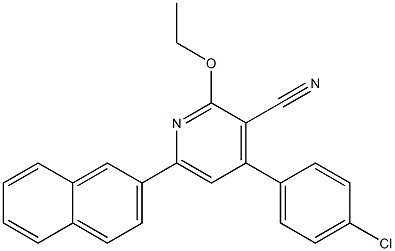 4-(4-Chlorophenyl)-6-(2-naphtyl)-2-ethoxypyridine-3-carbonitrile Struktur