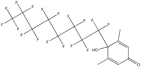 4-(Heptadecafluorooctyl)-4-hydroxy-3,5-dimethyl-2,5-cyclohexadien-1-one Struktur