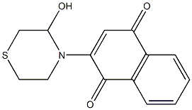 2-(3-Hydroxythiomorpholin-4-yl)-1,4-naphthoquinone Struktur