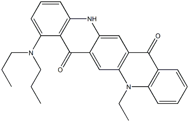 1-(Dipropylamino)-12-ethyl-5,12-dihydroquino[2,3-b]acridine-7,14-dione Struktur